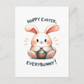Paashaas hoppy Pasen, iedereen! Briefkaart (Voorkant)