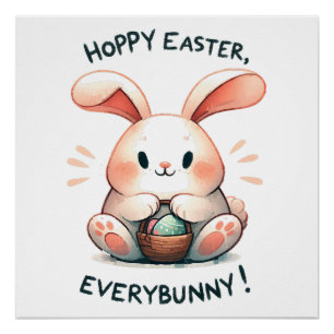 Paashaas hoppy Pasen, iedereen! Perfect Poster