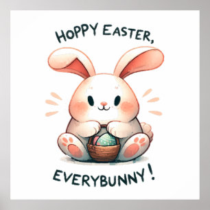 Paashaas hoppy Pasen, iedereen! Poster