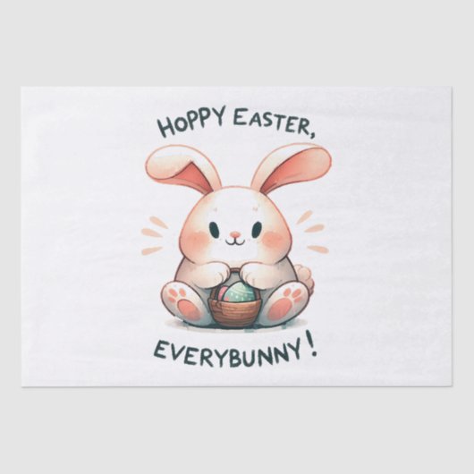 Paashaas hoppy Pasen, iedereen! Tissuepapier (Voorkant)