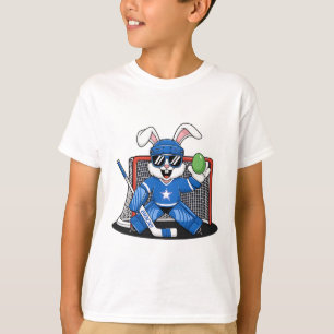 Paashaas ijshockey doelman mannen jongens kinderen t-shirt