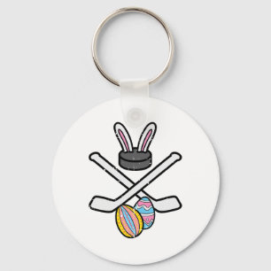 Paashaas IJshockey Grappige Sporten Keeper Mannen Sleutelhanger
