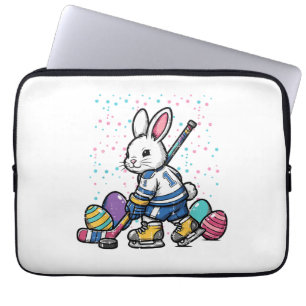 Paashaas IJshockey Speler Eieren Konijn Jongens Laptop Sleeve