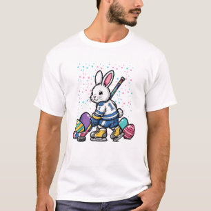 Paashaas IJshockey Speler Eieren Konijn Jongens T- T-shirt