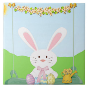 Paashaas illustratie tegeltje