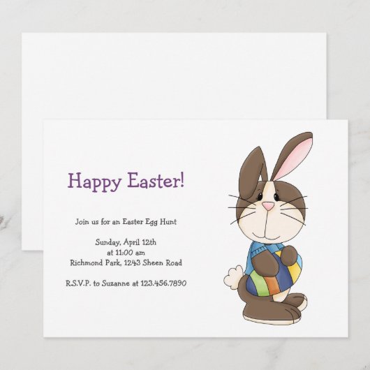 Paashaas in Blauw Shirt Feestdagenkaart (Voorkant / Achterkant)