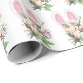 paashaas in bloemen cadeaupapier (Rol Hoek)