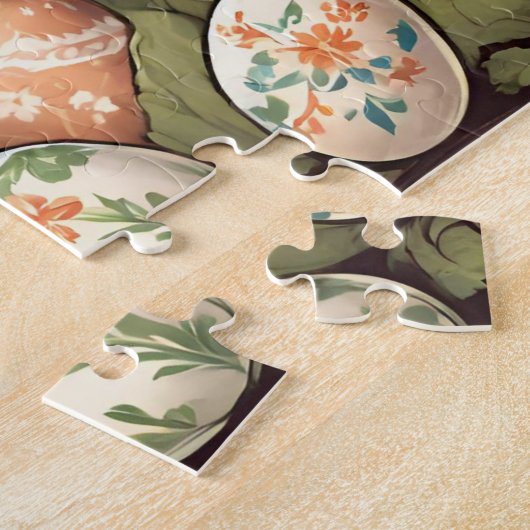 paashaas in de lentetuin legpuzzel (Zijkant)