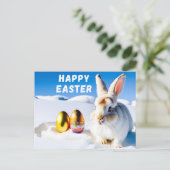 Paashaas in de Sneeuw Briefkaart (Staand voorkant)