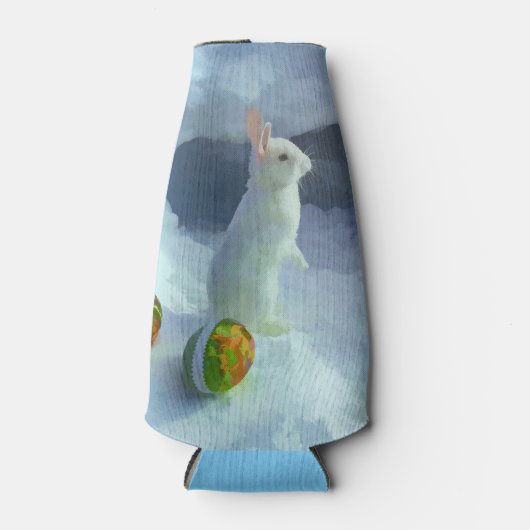 Paashaas in de sneeuw flesjeskoeler (Voorkant)