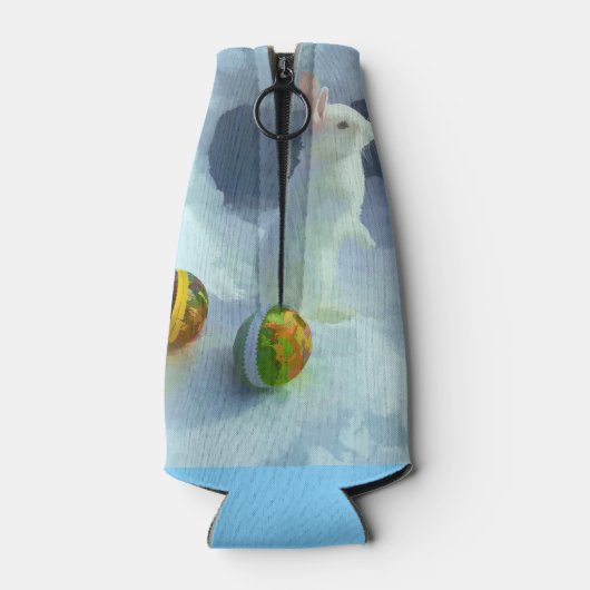 Paashaas in de sneeuw flesjeskoeler (Achterkant)