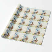 Paashaas in de tuin cadeaupapier (Uitgerold)