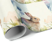 Paashaas in de tuin cadeaupapier (Rol Hoek)