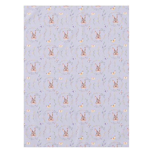 Paashaas in een bloemenkrans tafelkleed (Voorkant)