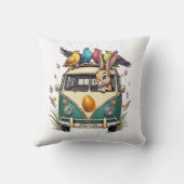 Paashaas in een bus met vogelvrienden - Spring Ce Kussen (Achterkant)