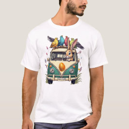 Paashaas in een bus met vogelvrienden - Spring Ce T-shirt