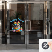 Paashaas in een kleurrijk paasei raamsticker (Kantoordeur)