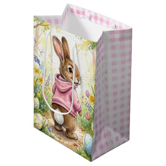 Paashaas in een lentetuin medium cadeauzakje (Voorkant Gekanteld)
