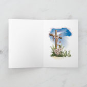 Paashaas in een mand feestdagen kaart (Binnen)