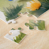 Paashaas in een tuin, Pasen Legpuzzel (Zijkant)