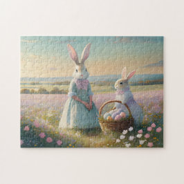  paashaas in een veld van wilde bloemen legpuzzel