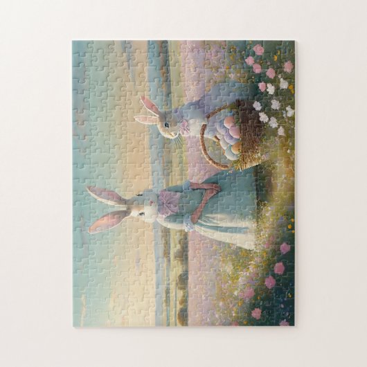  paashaas in een veld van wilde bloemen legpuzzel (Verticaal)