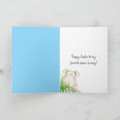 paashaas in gras feestdagen kaart (Binnen)