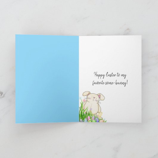 paashaas in gras feestdagen kaart (Binnen)