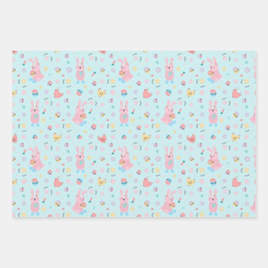 Paashaas in het Boerderij Inpakpapier Vel (Voorkant)