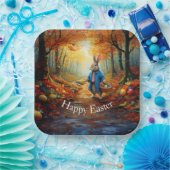 Paashaas in het bos papieren bordje (Feest)