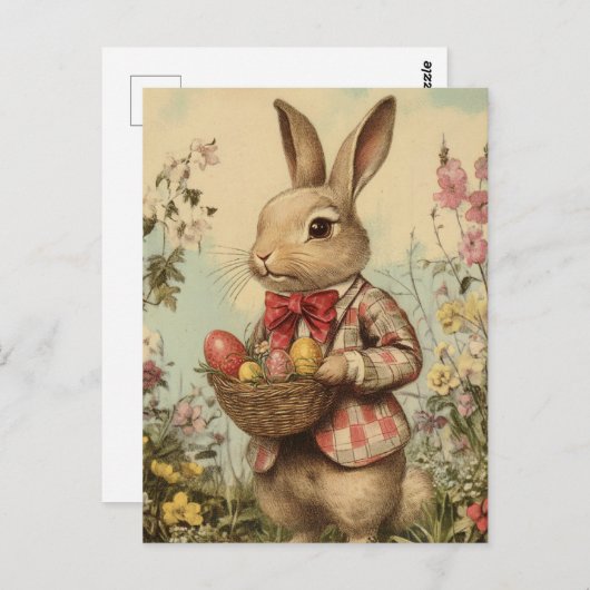  paashaas in jas briefkaart (Voorkant / Achterkant)