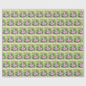 Paashaas in roze tutu cadeaupapier (Vlak)