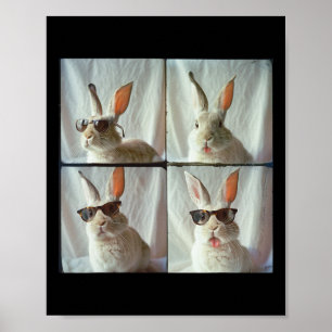 Paashaas in stijl van de vintage fotomachine poster