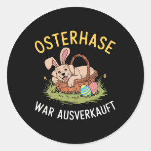 Paashaas is uitverkocht als paashond ronde sticker