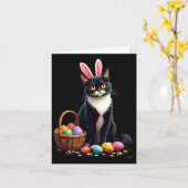 Paashaas Kat Ei Bysket Kaart (Gele Bloem)