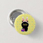 Paashaas Kat Ronde Button 3,2 Cm (Voorkant /achterkant)