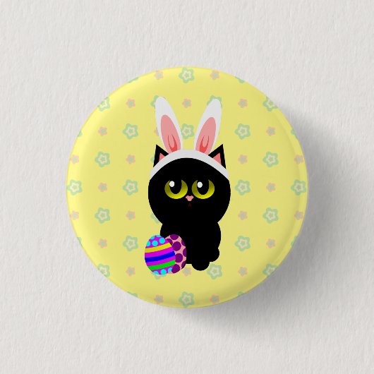 Paashaas Kat Ronde Button 3,2 Cm (Voorkant)
