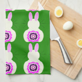 Paashaas keukenhanddoeken (Quarter Fold)