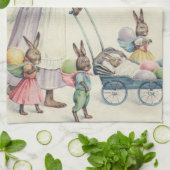 Paashaas kinderen gekleurd ei theedoek (Gevouwen)