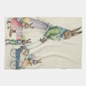 Paashaas kinderen gekleurd ei theedoek (Horizontaal)