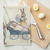 Paashaas Kinderen Gekleurde Ei Theedoek (Quarter Fold)