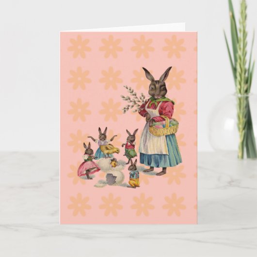 Paashaas Kip Bunny Eieren Feestdagen Kaart (Voorkant)