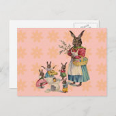 Paashaas Kip Bunny Eieren Feestdagenkaart (Voorkant / Achterkant)