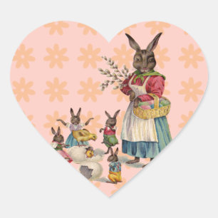 Paashaas Kip Bunny Eieren Hart Sticker
