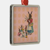 Paashaas Kip Bunny Eieren Metalen Ornament (Rechts)