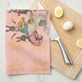 Paashaas Kip Bunny Eieren Theedoek (Quarter Fold)