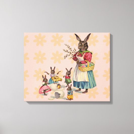 Paashaas Kip Konijn Eieren Canvas Afdruk (Voorkant)