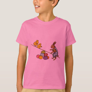 Paashaas kippen eieren illustratie t-shirt