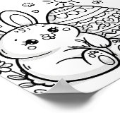 Paashaas kleurplaten voor kinderen poster (Hoek)