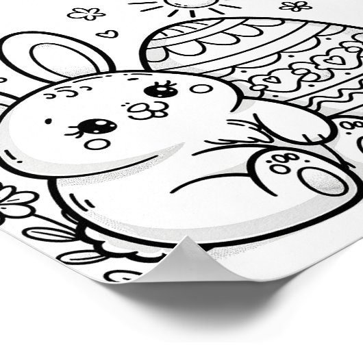 Paashaas kleurplaten voor kinderen poster (Hoek)
